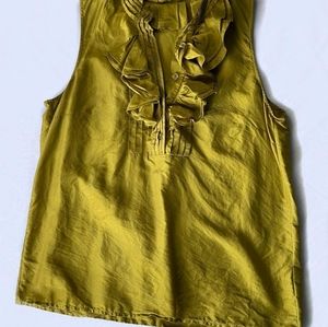 J Crew 100% Silk Ruffle Blouse